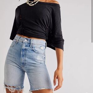 MOTHER High Waisted Smokin’ Short Fray